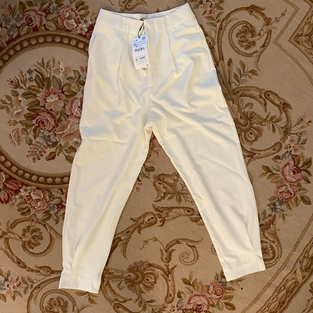 Zara white trousers